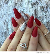 Popular acrylic nail brush gold of good quality and at affordable prices you can buy on aliexpress. Acrylic Nails Red Matte Nails With Some Glitter Polyvore Discover And Shop Trends In Fashion Outfits Beauty And Home