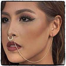 39 Mooie Neuspiercing Voor Dames Pagina 3 Van 10 Nose Earrings Ear Chain Fake Nose Rings
