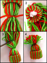 Yarn Hat Ornament Made With Recycled Toilet Paper Rolls Craft Tutorial Christmas Yarn How To Make Ornaments Ornament Crafts