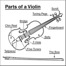 The peg box is where the pegs thread into and through what we could call the headstock of the violin(though violinists don't often use that. Clip Art Parts Of A Violin B W Labeled I Abcteach Com Abcteach