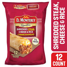Save when you order red's burrito philly steak & cheese and thousands of other foods from giant online. El Monterey Signature Shredded Steak Cheese Rice Chimichangas 12 Ea Burritos Walmart Com