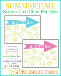 printable screen time chart for kids plus a printable list