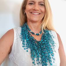 Turquoise Bohemian Scarf for Women, Fiber Teal Fringe Necklace Scarf, Gift  for Her TU
