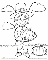 Pilgrim Boy Worksheet Education Com Thanksgiving Preschool School Holiday Crafts Free Halloween Coloring Pages
