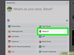 Select the image/video, friends, feeling/activity, or gif icons if you want to add these to your post. How To Check In On Facebook With Pictures Wikihow