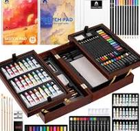 VigorFun Art Supplies, Deluxe Wooden Art Set Crafts Drawing Painting Kit  with 2 Sketch Pads, Oil Pastels, Acrylic, Watercolor Paints, Creative Gifts  ...
