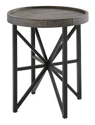 Ashley Furniture Signature Design Cazentine Contemporary Rustic Round End Table Distressed Top Grayish Brown Round End Tables End Tables Oak End Tables