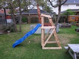 This Shows Simple Instructions On How To Build With A Video Pool Slide Diy Backyard Playset Backyard Storage