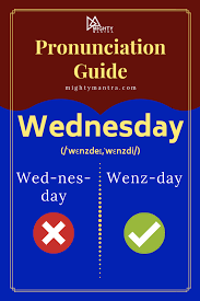 Pronunciation Wednesday English Pronunciation Learning Learn English Words English Vocabulary