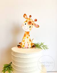 Safari Animal Giraffe Lion Cake Topper Baby Shower Decor Cake Etsy