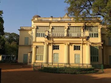 Historic heritage building at Shantiniketan, AI generated
