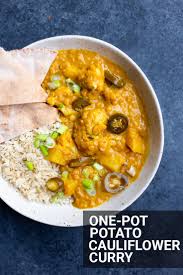 One Pot Potato Cauliflower Curry Fooduzzi Recipe Cauliflower Curry Potato Cauliflower Curry Vegan Main Dishes