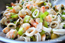 Along with their regular dinner menu. Seafood Salad Marinated For Christmas Eve 2 Sisters Recipes By Anna And Liz