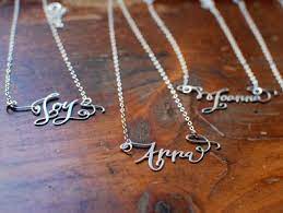 Brevity S Calligraphy Necklace With Calligraphy By Crystal Kluge Custom Name Necklace Custom Necklace Jewelry