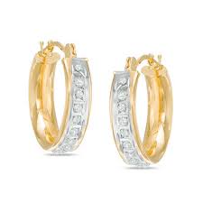 A style essential, these small hoop earrings are crafted from 14k rose gold tubing for a polished, lightweight look, finished with a latch back closure. Diamond Fascination Small Hoop Earrings In 14k Gold Zales