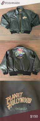 Vintage Planet Hollywood Leather Bomber Jacket Bomber Jacket Vintage Leather Bomber Jacket Leather Bomber