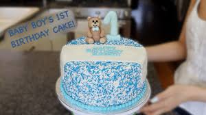 Next birthday cakes for a 1 year old boy. Baby S First Birthday Cake Sprinkles Cake Fondant Teddy Bear Youtube