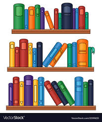Bookshelf With Colorful Books Vector Image On Vectorstock Miniture Things Kids Vector Zebra Cartoon