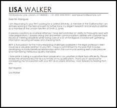A cover letter introduces you to a prospective employer and is placed over your resume when you apply for a job. Lateral Attorney Cover Letter Sample Cover Letter Templates Examples