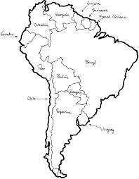Printable Map Of South America With Borders And Country Names Latin America Map North America Map South America Map