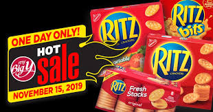 🔥It's a ONE DAY myBigY HOT SALE!🔥 myBigY members can get Ritz Crackers,  Bits or Fresh Stacks (8.8 to 16 oz, All Varieties) for ONLY 99¢ each!*  Regular retail is $3.19 to