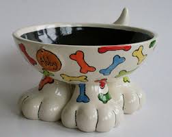 This Is So Cute It S A Customized Dog Bowl You Can Make Color And Design Requests Pottery Animals Pottery Painting Dog Bowls