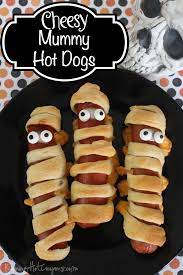 Cheesy Mummy Hot Dogs Recipe Halloween Food For Party Mummy Hot Dogs Food