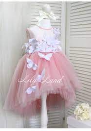 First Birthday Pink Gown With Butterflies For Baby Girl Dress Etsy Girls Pink Dress First Birthday Dresses Pink Flower Girl Dresses