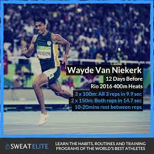 Van niekerk, who will defend his olympic title from rio 2016 at the tokyo games in japan next month, clocked 44.56 seconds to finish behind. Sweat Elite Wayde Van Niekerk Credits Much Of His 400m World Record At The Rio 2016 Olympics To His 75 Year Old Coach And Usain Bolt Van Niekerk Spent 2 Weeks