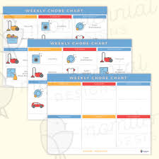 Chore Chart For Kids Template Premade Customizable Versions