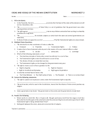 A collection of english esl worksheets for home learning, online practice, distance learning and english classes to teach about constitution, constitution. Pdf Ideas And Ideals Of The Indian Constitution Worksheet 2 Dharmu Auditore Academia Edu