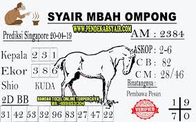 Syair Togel Singapore Hari Ini 20 April 2019 Kuda Binatang