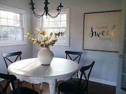 Diningroom Farmhouse Round Table Distressed White With Black X Back Chairs Alfredan Round Table And Chairs Round Back Dining Chairs Dining Room Chairs Ikea