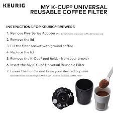 Pour fresh and clean water in the jug (keurig) and heat it to 200 fahrenheit degree to extract the rich flavor of coffee grounds. Keurig My K Cup Universal Reusable Ground Coffee Filter Compatible With All Keurig K Cup Pod Coffee Makers 2 0 And 1 0 Walmart Com Walmart Com