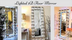 Diy 3d Large Glam Floor Mirror Inexpensive Gift Idea Home Decor Quick And Easy Gift Idea Youtube With Images Floor Mirror