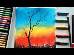 Easy Sunset Beautiful Scenery Drawing With Oil Pastel Colours Well, if you want to see the drawing guide, the tutorial below can be taught to your child to. easy sunset beautiful scenery drawing