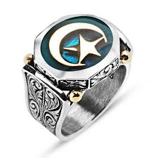 Ocean Crescent Star Classic Silver Men Ring Qatar Jewelry Mall Rings For Men Silver Man Lavish Jewelry