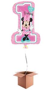 Balloons4you have a big range of party decorations and helium balloons in wedding party, birthday party, baby shower,anniversary day, christmas party Minnie Mouse 1st Birthday Helium Foil Giant Balloon Inflated Balloon In A Box Partyrama