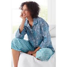 Printed Voile Sleepwear Pajama Set Floral Floral The Company Store