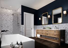 Jeff Lewis On Instagram Jeff Lewis Carlton Gray Chevron Tile And Ink Blot From Jeff Lewis Paint Bathroom Design Jeff Lewis Living Room White Master Bathroom