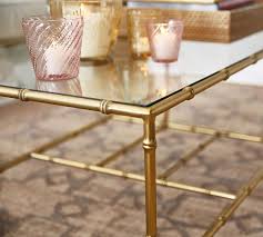 Mint coffee table with gold feet: Rectangular Brass Finish And Glass Coffee Tables Beideo Com Coffee Table Pottery Barn Rectangular Coffee Table Coffee Table