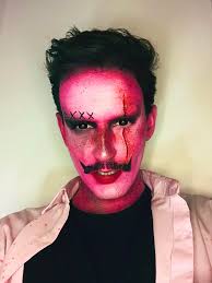 My "Sally Stitches" makeup look I did for a collab All done in eyeshadow  except white and black lines.