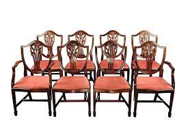 Set Of 8 Regency Style Shield Back Mahogany Dining Chairs Dining Chairs Chair Furniture