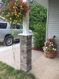 Genstone Stacked Stone 1 5 In X 11 25 In Kenai Faux Pillar Panel Psskipp The Home Depot Stone Porches House Pillars Front Porch Columns