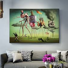 Oil on canvas 113 x 87 cm. Salvador Dali Wand Kunst Poster Drucke Mann Schwein Kamele Leinwand Malerei Wand Bilder Fur Wohnzimmer Klassische Kunst Cuadros Dekoration Malerei Und Kalligraphie Aliexpress