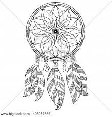 Free printable coloring pages for kids and adults. Outline Dreamcatcher Vector Photo Free Trial Bigstock