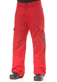 dc banshee snowboard pants for men red