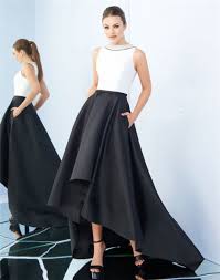 Shop the latest gown with pockets deals on aliexpress. High Neck Full Back Black And White Satin Evening Prom Dress With Pockets