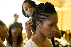The luxurious asymmetrical hairstyle like in this picture will definitely bright up your life and will take your style to the next level. Wedding Hair Versatile Locs Munaluchi Bride