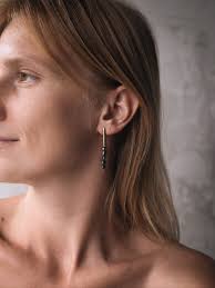 Gold Black Pearl Earrings